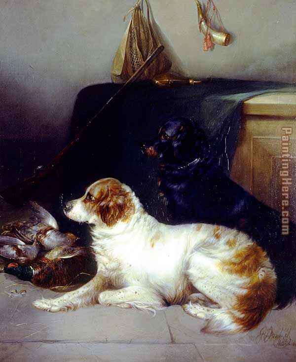 Spaniels with the Day's Bag painting - George Armfield Spaniels with the Day's Bag art painting